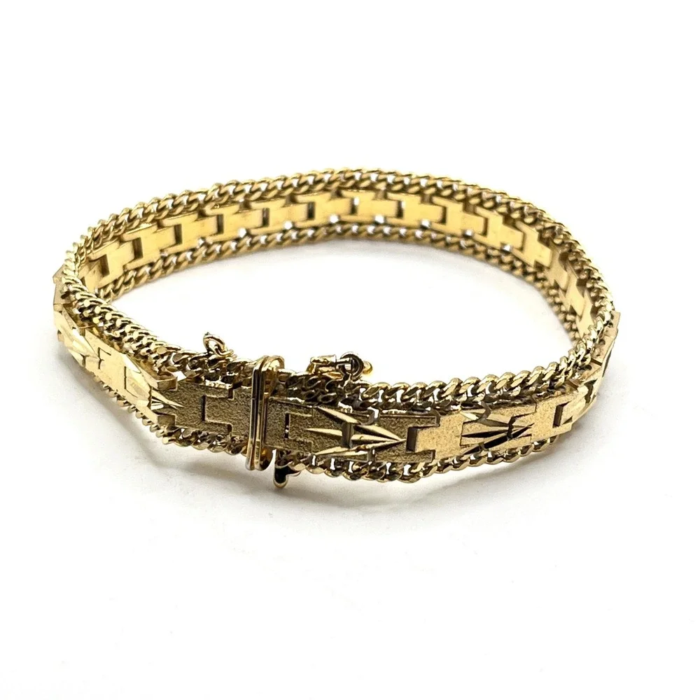 Vintage 60s Mid-Century Gold Tone Textured 6.5